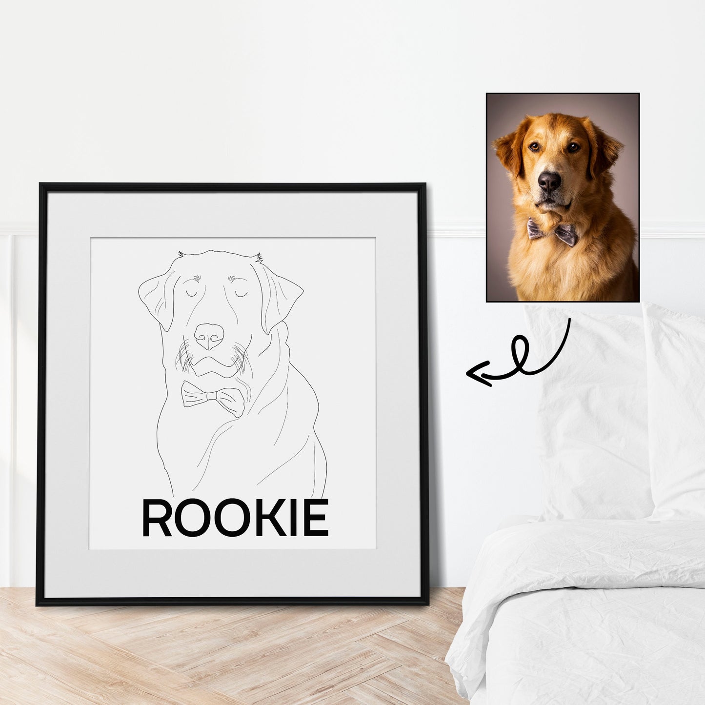 Personalized Pet Line Art Portrait