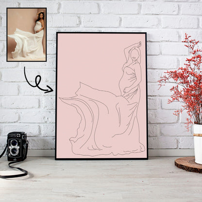 Maternity Line Art Portrait