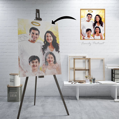 Loss of Partner Portrait with Angel Wings and Halo