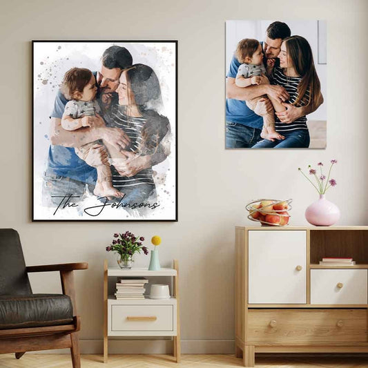 Custom Watercolor Painting Family Portrait