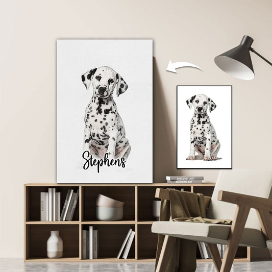 Dalmatian Watercolor Painting Pet Portrait Gift