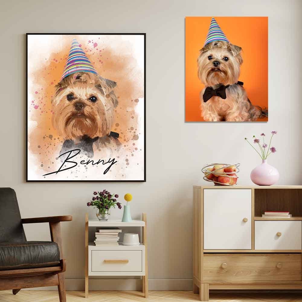 Personalized Digital Watercolor Painting Pet Portrait Gifts