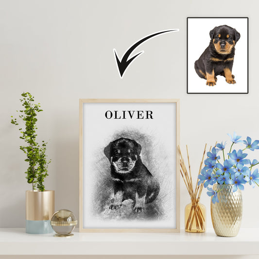 Personalized Sketch Pet Portrait