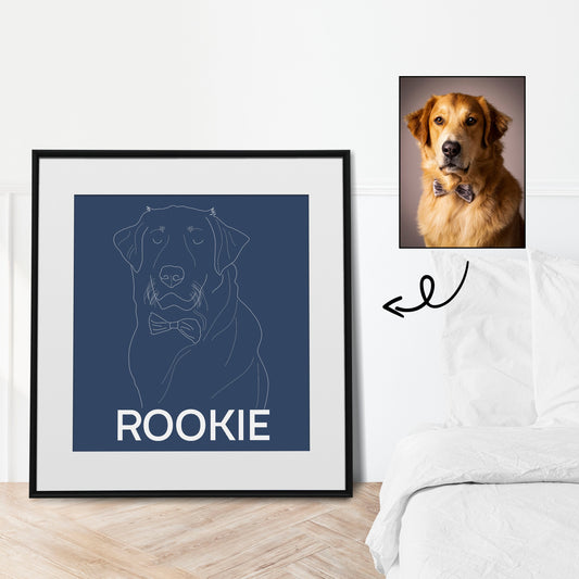 Custom Pet Line Art Portrait