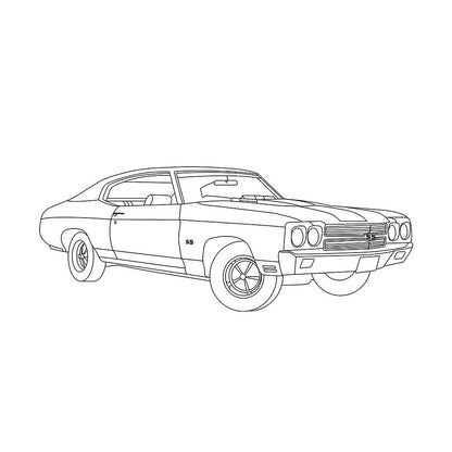 Car Line Art Poster, Custom Line Art Portrait
