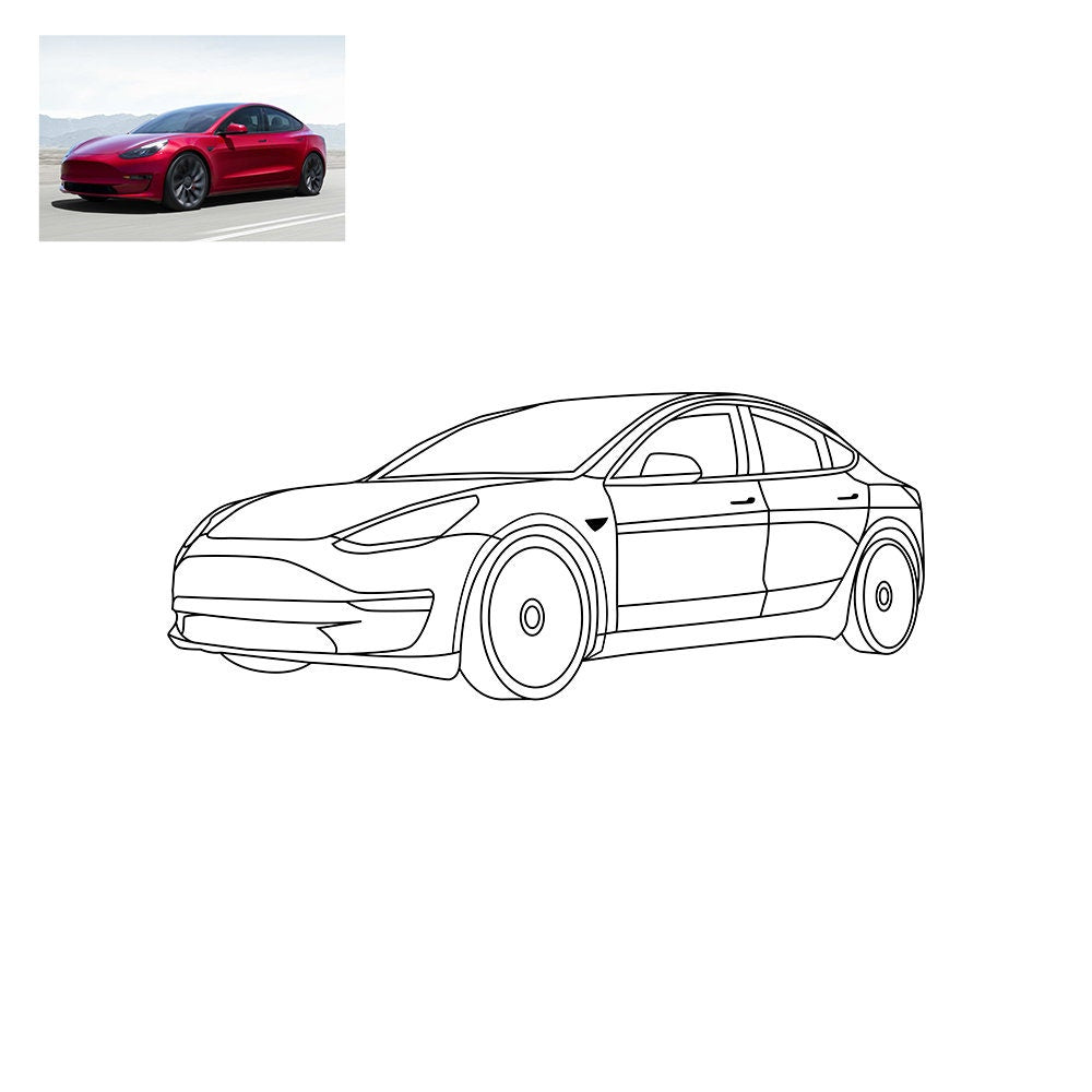 Custom Car Enthusiast Car Line Art Gift