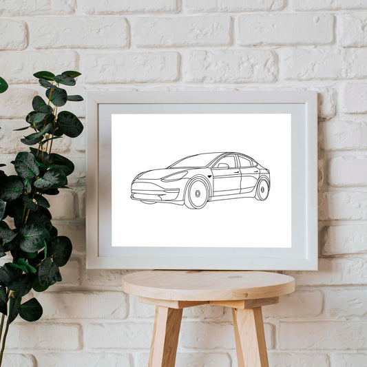 Custom Car Enthusiast Car Line Art Gift