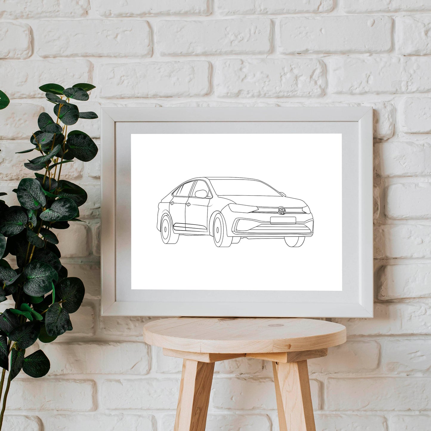 Car Line Art Poster, Line Art Portrait