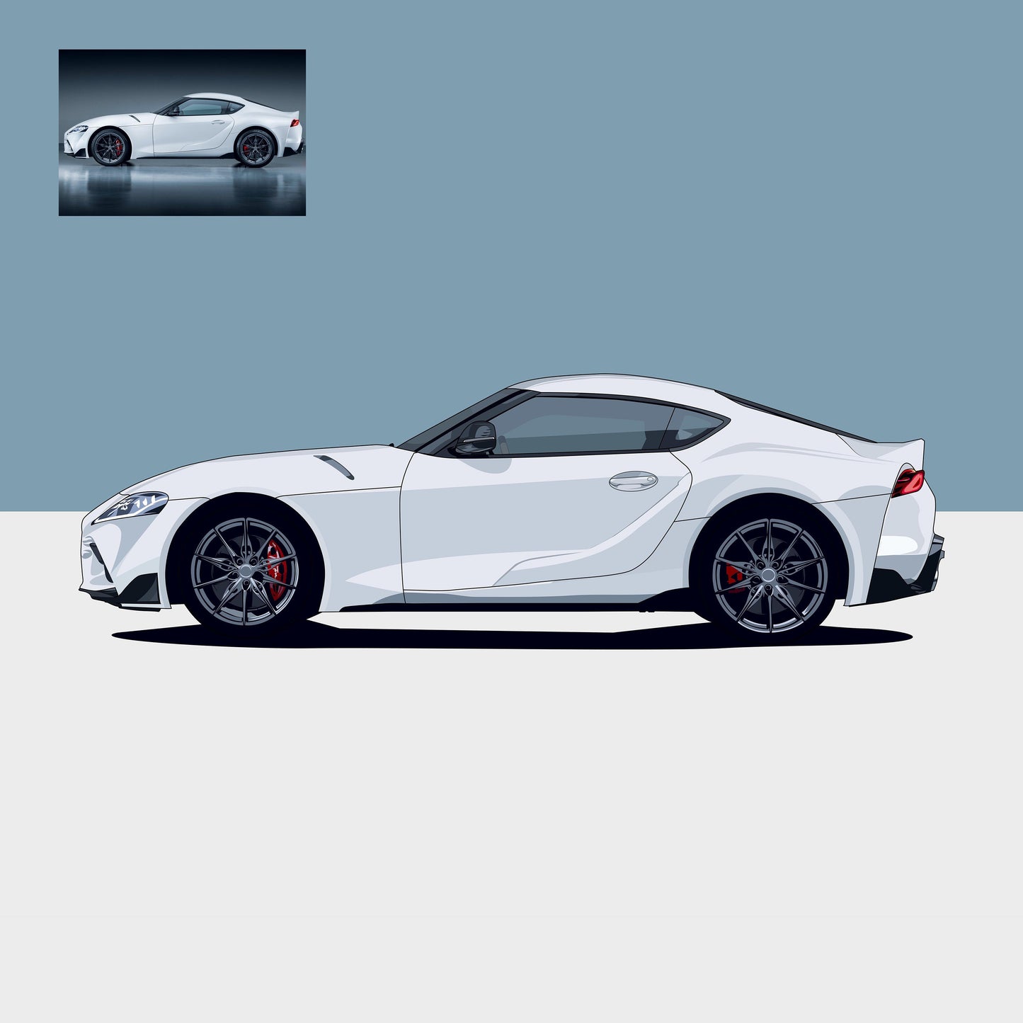 Custom Car Illustration Poster