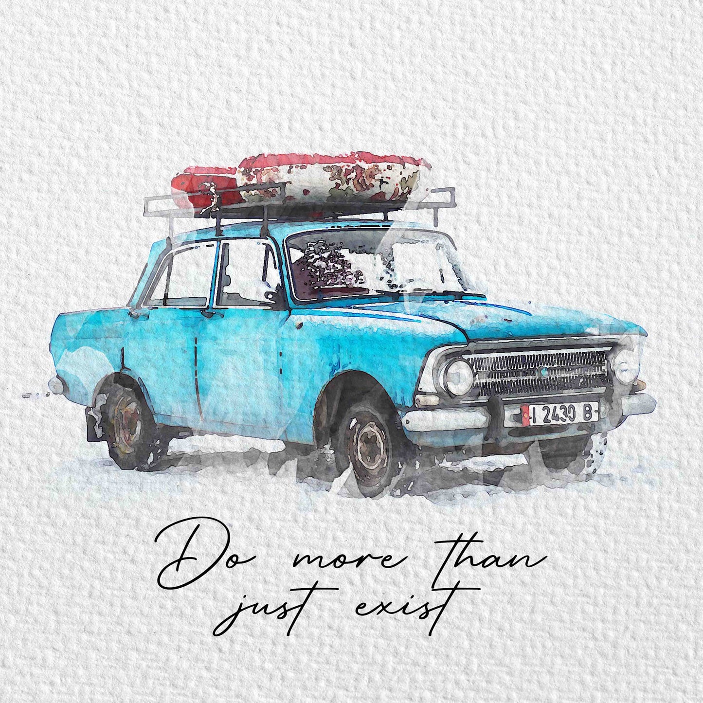 Custom Watercolor Painting for Car Lover