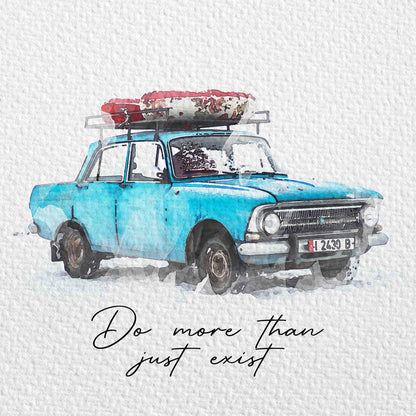Custom Watercolor Painting for Car Lover