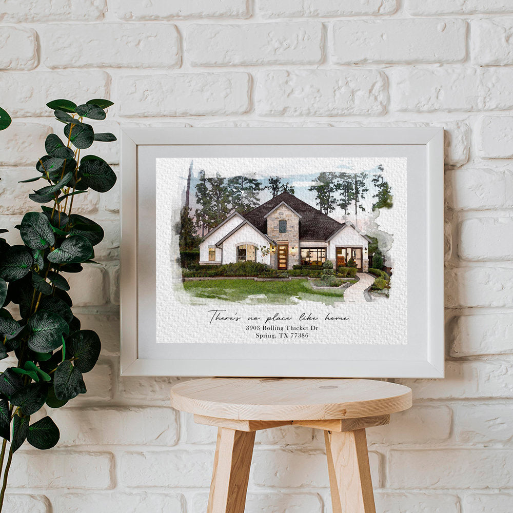 Custom Housewarming Watercolor Painting Gift