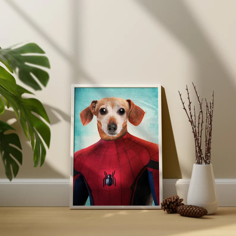 Spiderman Costumer Pet Portrait