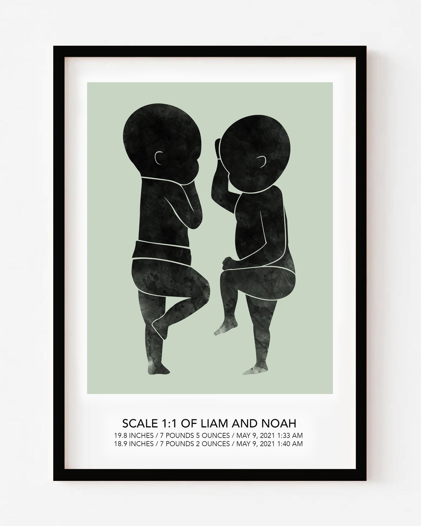 Personalized Birth Poster for Twins