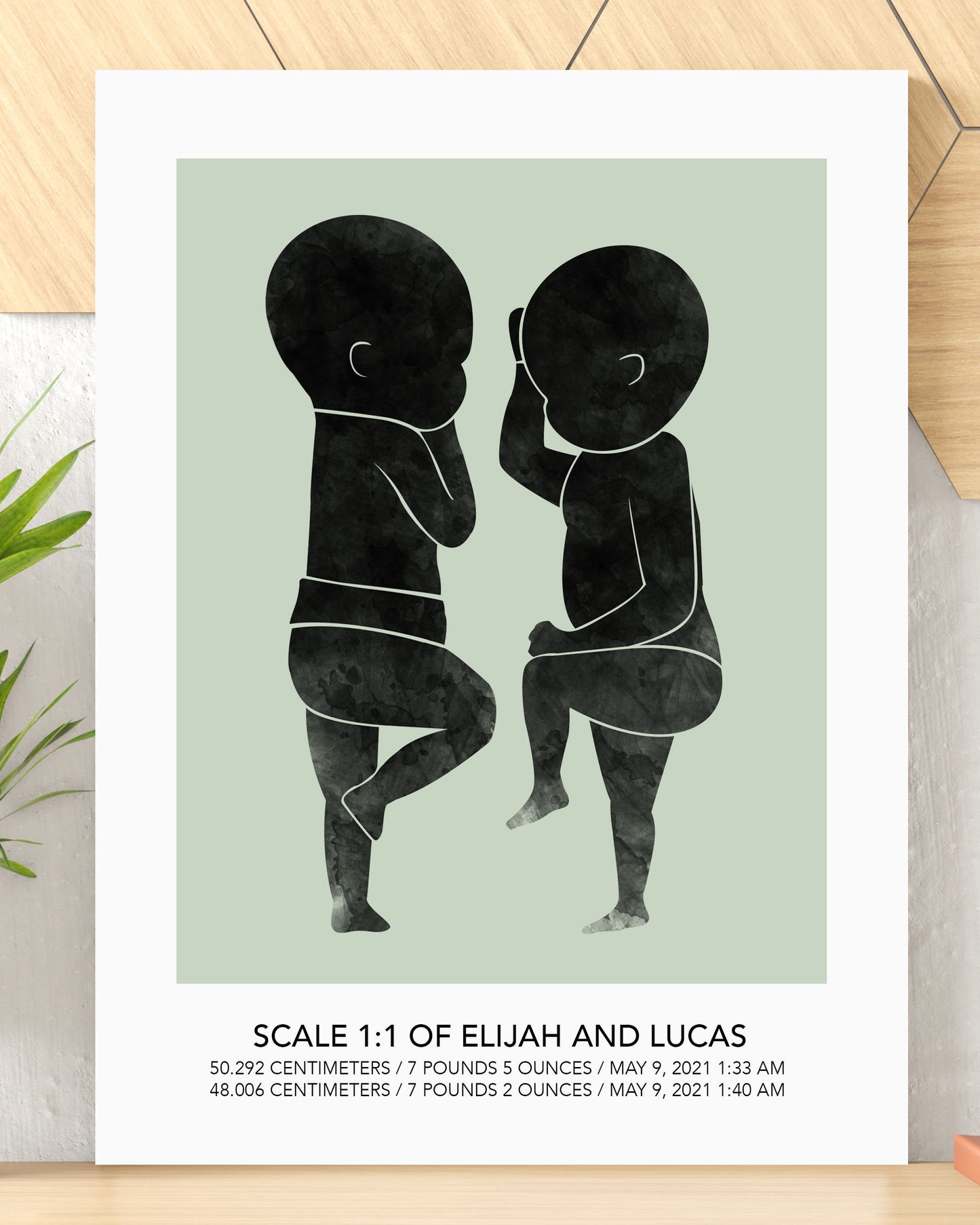 Personalized Birth Poster for Twins