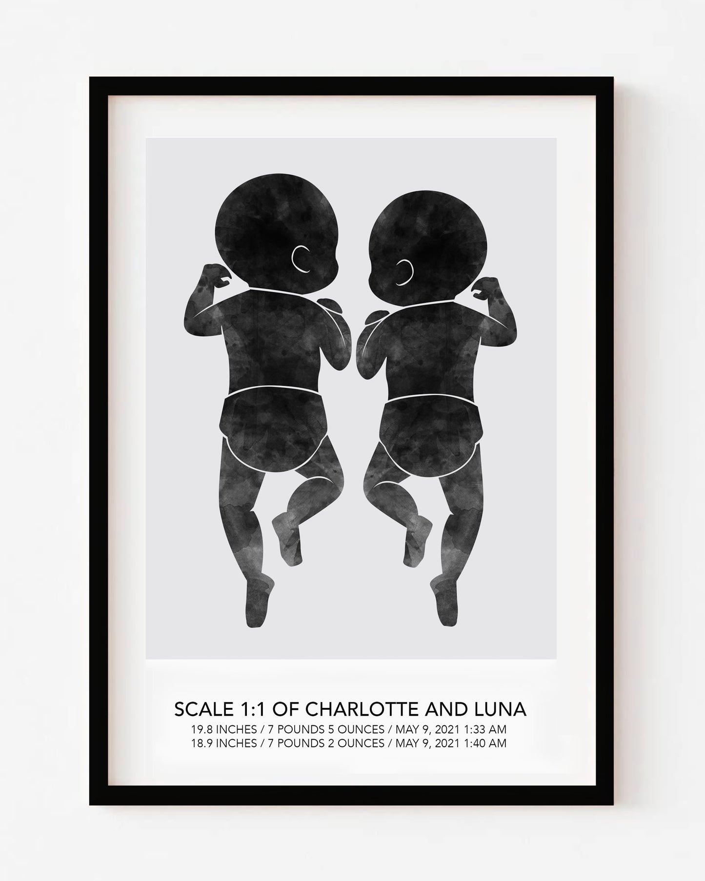 Custom Birth Poster for Twins